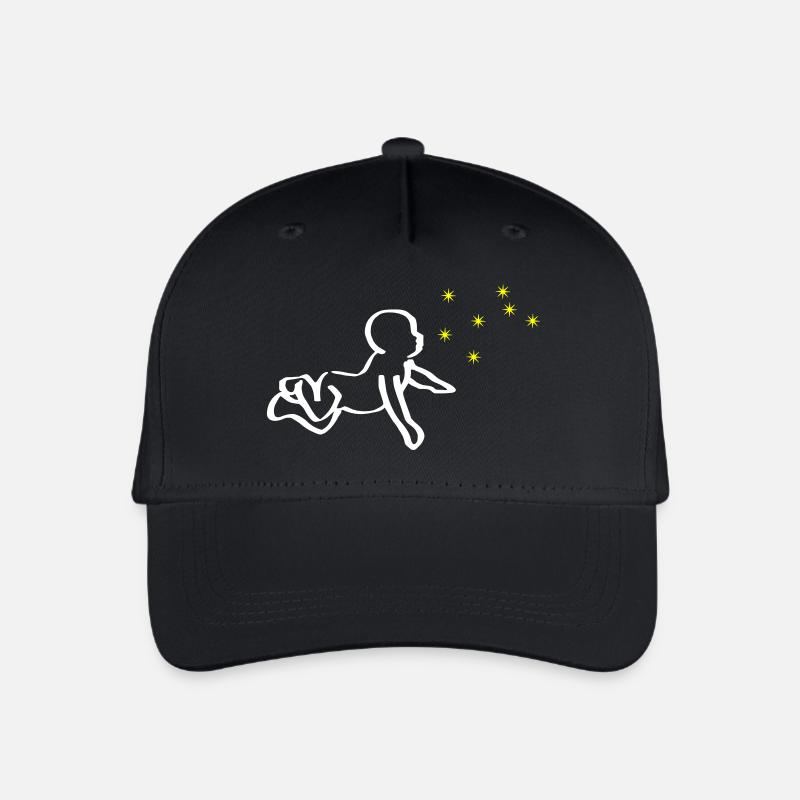 Renaissance Baby Weiß Phoenix Gelb - Kinder Bio Basecap - Schwarz
