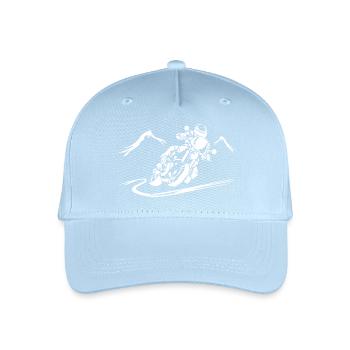 Motorrad Action Silhouette - Kinder Bio Basecap - Hellblau - Vorne