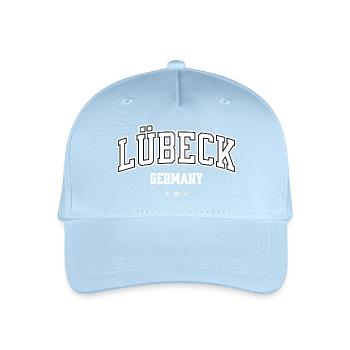 Lübeck – Retro College City Shirt College - Organic Kids’ Baseball Cap - light blue - Front