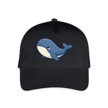 Wal Walrettung Tierschutz Meeresbiologie - Kinder Bio Basecap - Schwarz - Vorne