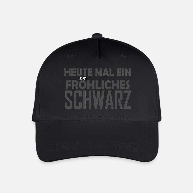 Heute mal ein fröhliches Schwarz - Lustiger Spruch - Kinder Bio Basecap - Schwarz