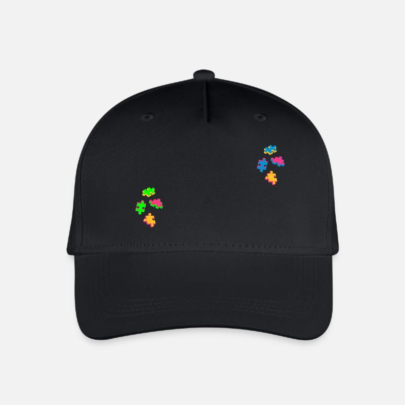 vier Puzzleteile - Kinder Bio Basecap - Schwarz