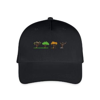 seasons Jahreszeiten Vier Jahreszeiten Baum Natur - Kinder Bio Basecap - Schwarz - Vorne