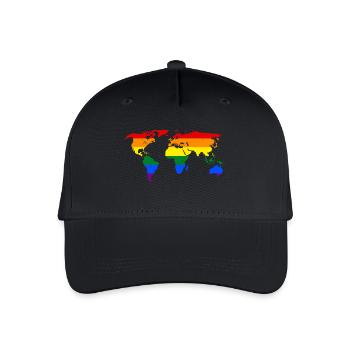 LGBT-WELTKARTE - Kinder Bio Basecap - Schwarz - Vorne