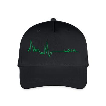 Krankenpflege-Herzschlag-T-Shirt - Kinder Bio Basecap - Schwarz - Vorne