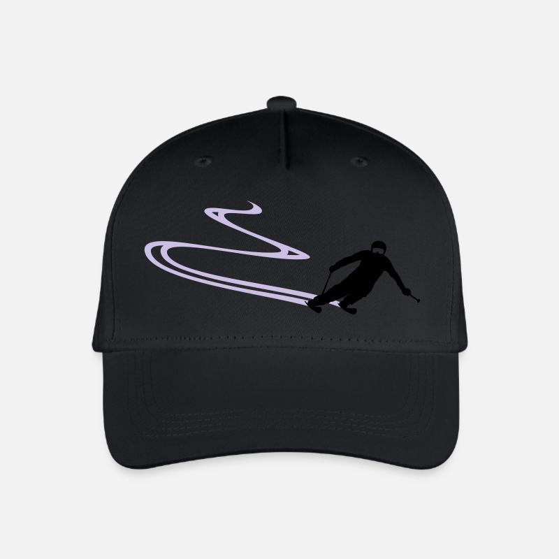 Sport - Skifahrer - Kinder Bio Basecap - Schwarz