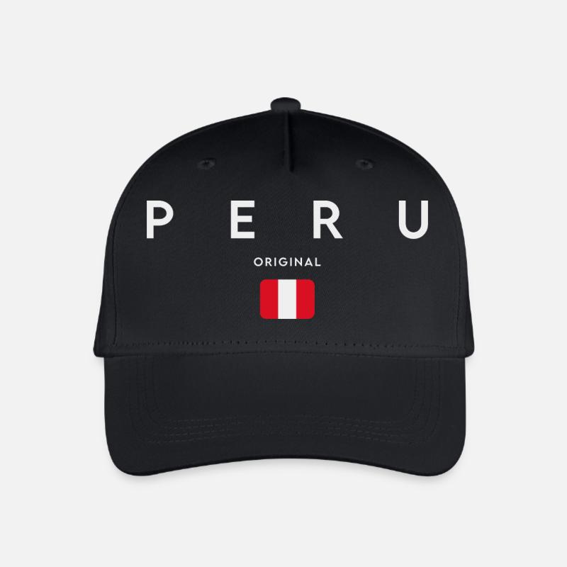 Flagge von Peru, peruanischer Stolz - Kinder Bio Basecap - Schwarz