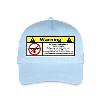 warning - Organic Kids’ Baseball Cap - light blue - Front