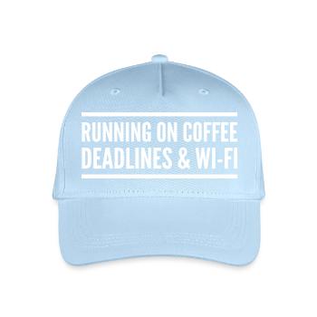 Angetrieben von Kaffee, Delays und Wi-Fi - Kinder Bio Basecap - Hellblau - Vorne