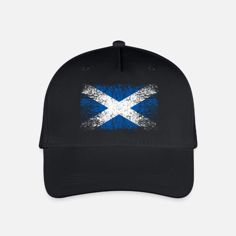 Schottland 002 AllroundDesigns - Kinder Bio Basecap - Schwarz