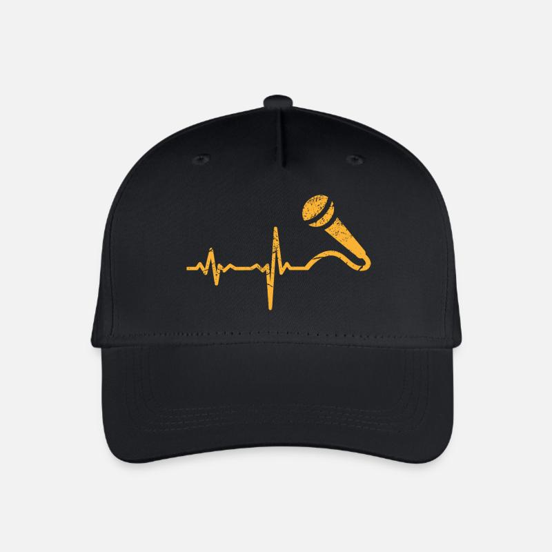 Geschenk Heartbeat Sänger Mikrofon - Kinder Bio Basecap - Schwarz