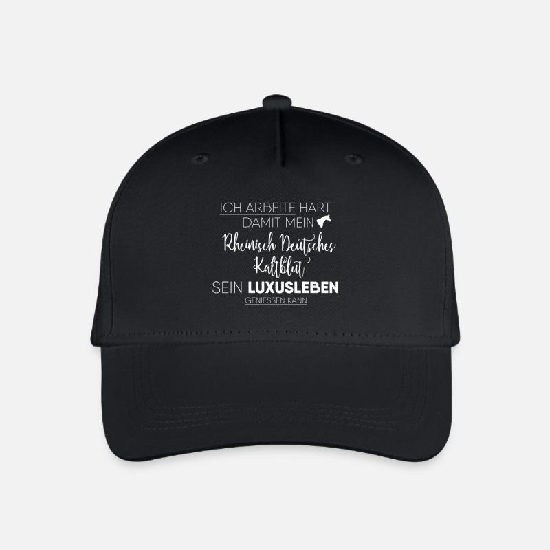 Rheinisch-Deutsches Kaltblut Pferd Geschenk - Kinder Bio Basecap - Schwarz