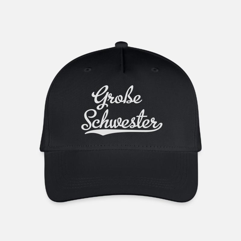 Große Schwester - Kinder Bio Basecap - Schwarz