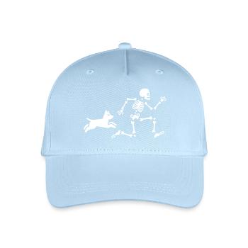 Dog mom Hundetrainer Skelett Knochen Laufen Hund - Kinder Bio Basecap - Hellblau - Vorne