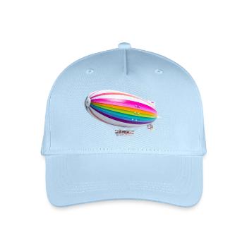 Regenbogen Zeppelin Druck - Kinder Bio Basecap - Hellblau - Vorne