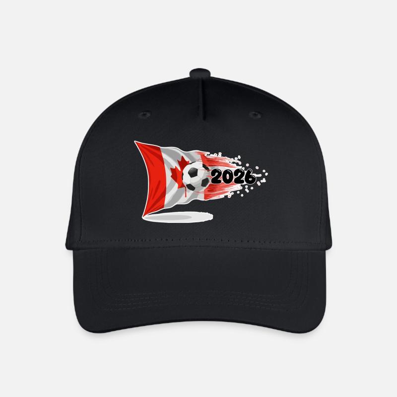 Kanada 2026 Fußball-Rush - Kinder Bio Basecap - Schwarz