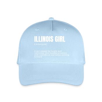 Illinois Girl Hustle Resilience - Organic Kids’ Baseball Cap - light blue - Front