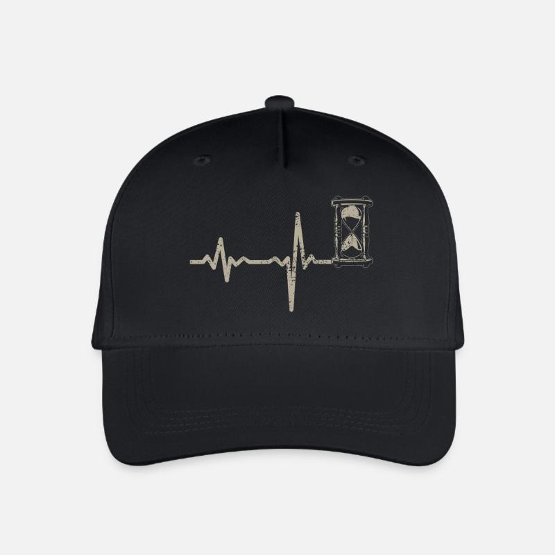 Geschenk Heartbeat Sanduhr - Kinder Bio Basecap - Schwarz