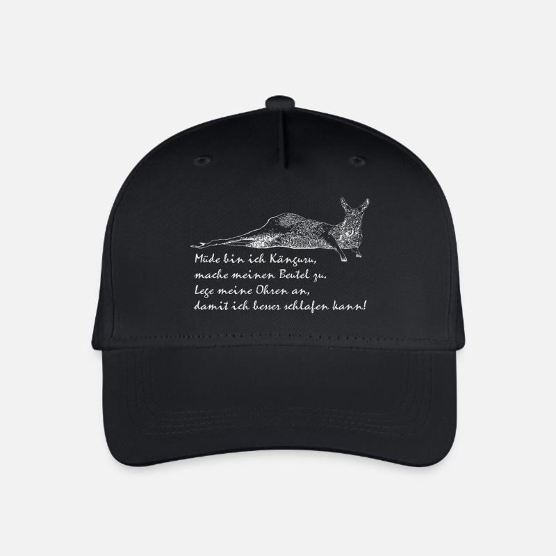 Müdes Känguru - Kinder Bio Basecap - Schwarz