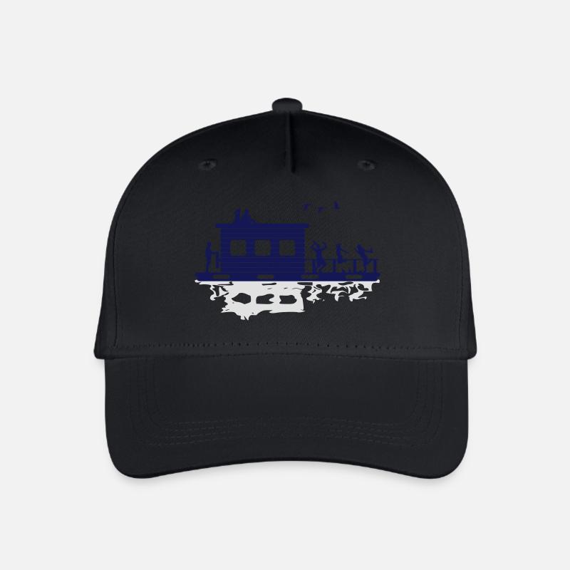 Hausboot Spiegelung - Kinder Bio Basecap - Schwarz
