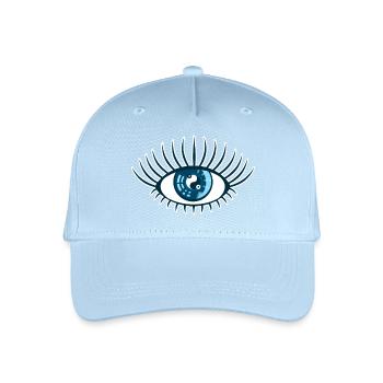 Auge blau Vorsehung Yin Yang Symbol - Kinder Bio Basecap - Hellblau - Vorne