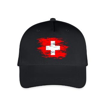 Drapeau suisse utilisé - Casquette de baseball bio Enfant - noir - Devant