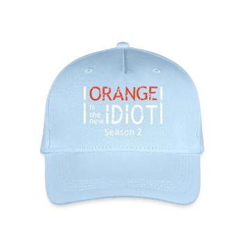 Jagged Orange Text Motif Design - Organic Kids’ Baseball Cap - light blue - Front