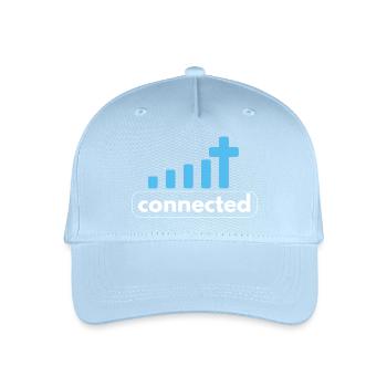 Connected - Cross - Connection to God - Christian - Organic Kids’ Baseball Cap - light blue - Front