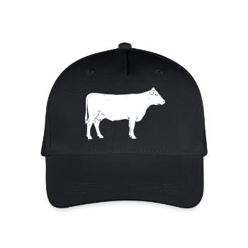 Kuh Rind Bauernhof Landwirt Vektor - Kinder Bio Basecap - Schwarz - Vorne