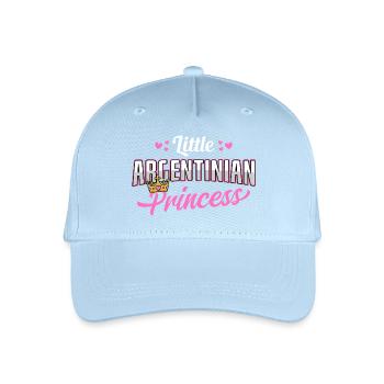 Argentinian Princess Pink Hearts Crown Design - Kinder Bio Basecap - Hellblau - Vorne