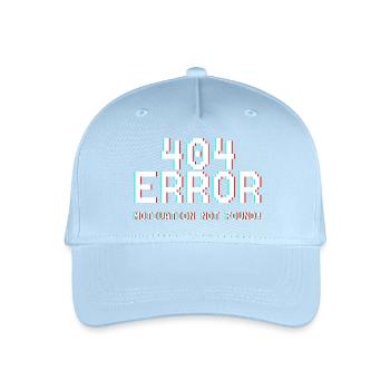 404 Fehler Motiv Glitch-Design - Kinder Bio Basecap - Hellblau - Vorne