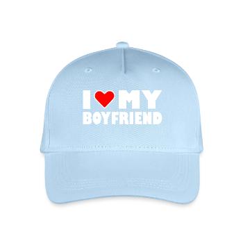 love my I heart my boyfriend - Casquette de baseball bio Enfant - bleu clair - Devant