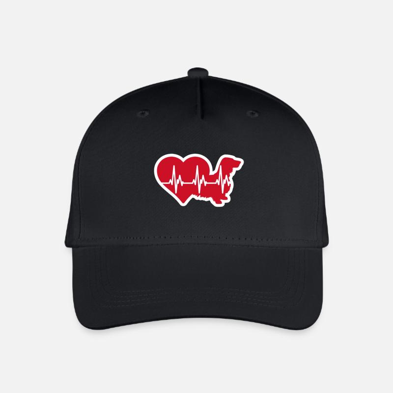 HeartBeat Langhaardackel ILOVETECKEL - Kinder Bio Basecap - Schwarz