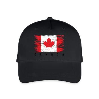 Drapeau Canadien en Grunge - Casquette de baseball bio Enfant - noir - Devant