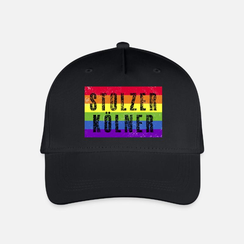 Stolzer Kölner - Regenbogenfahne - Kinder Bio Basecap - Schwarz
