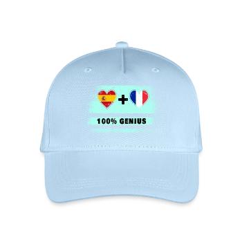 Espagne et France 100% drapeau de génie - Casquette de baseball bio Enfant - bleu clair - Devant