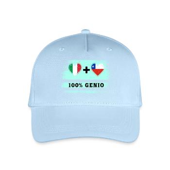 Italien und Chile 100% geniale Flagge - Kinder Bio Basecap - Hellblau - Vorne