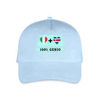 Italien und Costa Rica 100% geniale Flagge - Kinder Bio Basecap - Hellblau - Vorne
