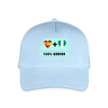 Spanien und Nigeria Flagge 100% genial - Kinder Bio Basecap - Hellblau - Vorne