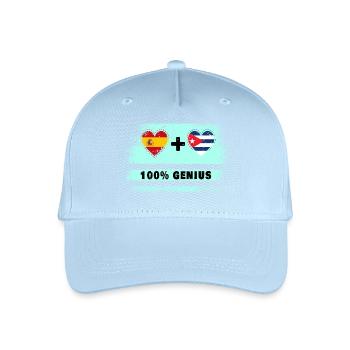 Spanien und Kuba Flagge 100% genial - Kinder Bio Basecap - Hellblau - Vorne