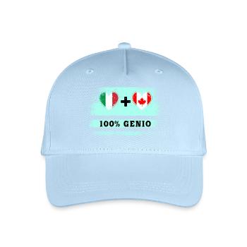 Italien und Kanada 100% geniale Flagge - Kinder Bio Basecap - Hellblau - Vorne