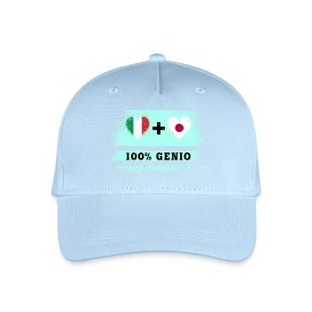 Italien und Japan 100% geniale Flagge - Kinder Bio Basecap - Hellblau - Vorne