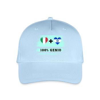 Italien und Israel 100% geniale Flagge - Kinder Bio Basecap - Hellblau - Vorne