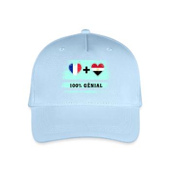 Flagge von Frankreich und Ägypten 100% genial - Kinder Bio Basecap - Hellblau - Vorne