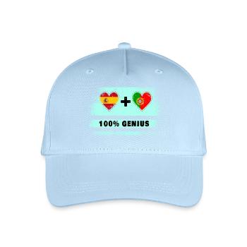 Spanien und Portugal 100% Flaggengenie - Kinder Bio Basecap - Hellblau - Vorne