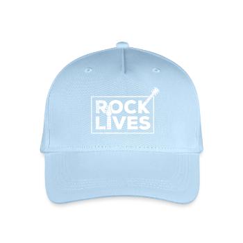 Rock Lives Bold Statement-Design - Kinder Bio Basecap - Hellblau - Vorne