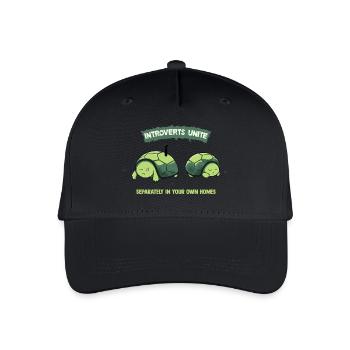 Introverts Unite Schildkröten - Kinder Bio Basecap - Schwarz - Vorne