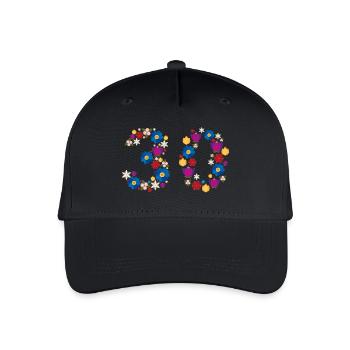 Fleurs 30 - Casquette de baseball bio Enfant - noir - Devant