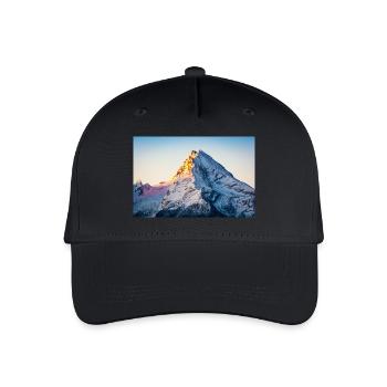 Watzmann im Sonnenaufgang - Kinder Bio Basecap - Schwarz - Vorne