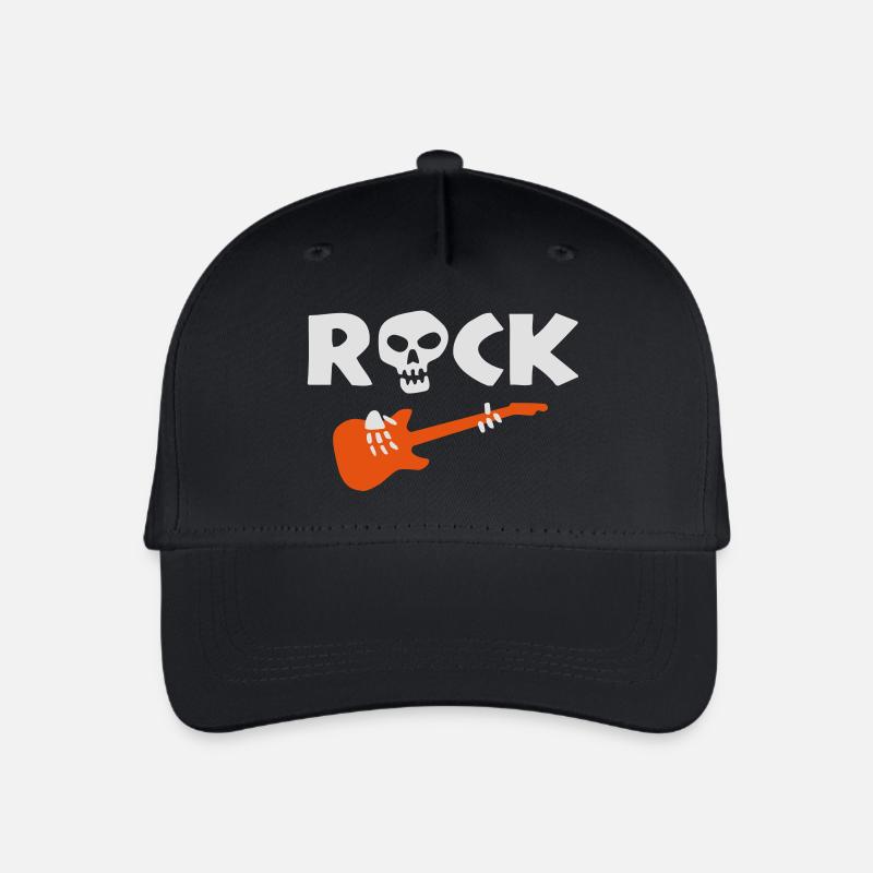 rock_skeleton_2c - Organic Kids’ Baseball Cap - black